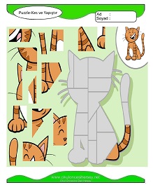 Puzzle Kes Yapıştır Çalışma Sayfaları